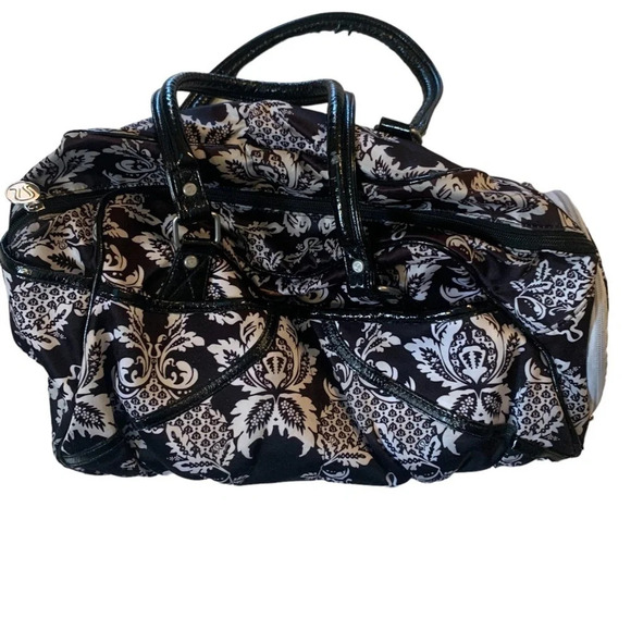 Lululemon Black White Floral  Lace Print Bag - Picture 1 of 11
